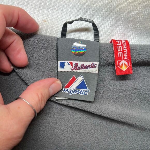 Detroit Tigers Majestic Baseball Full Zip Jacket Coat size 4XL Blue Thermabase - Picture 9 of 11